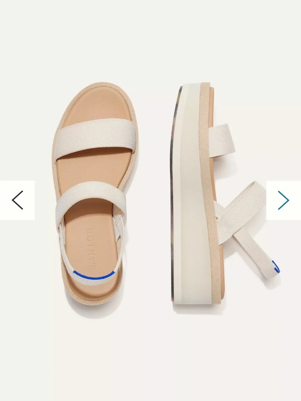 Rothy's Cream/Textile Platform Wedge Sandals - Picture 1 of 7